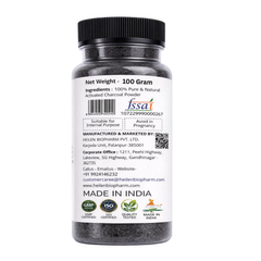 Heilen Biopharm Activated Charcoal Powder for Face packs, teeth whitening etc.