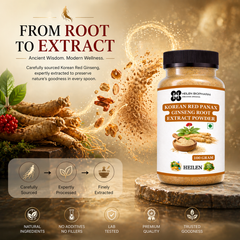 HEILEN BIOPHARM Korean Red Ginseng Extract Powder | Panax Ginseng | Pure & Natural | Food Grade | No Preservatives