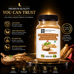 HEILEN BIOPHARM Korean Red Ginseng Extract Powder | Panax Ginseng | Pure & Natural | Food Grade | No Preservatives