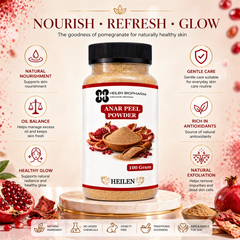 Heilen Biopharm Anar/Pomegranate Peel Powder | Punica Granatum | For Skin Health & Detox | Natural Herbal Supplement – No Preservatives