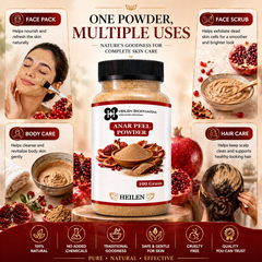 Heilen Biopharm Anar/Pomegranate Peel Powder | Punica Granatum | For Skin Health & Detox | Natural Herbal Supplement – No Preservatives