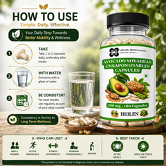 Heilen Biopharm ASU 500 mg | Avocado & Soybean Unsaponifiables | Joint, Cartilage & Mobility Support Supplement