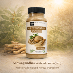 Heilen Biopharm Ashwagandha Powder | Withania Somnifera | Indian Ginseng | For Energy, Stress & Hormonal Balance | Natural Herbal Supplement – No Preservatives