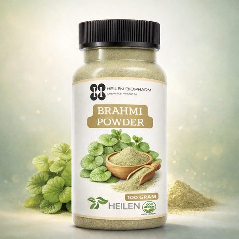 Heilen Biopharm Brahmi Powder | Bacopa Monnieri | For Memory, Focus, Hair & Scalp Health | Food-Grade Herbal Supplement – No Additives