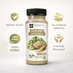 Heilen Biopharm Brahmi Powder | Bacopa Monnieri | For Memory, Focus, Hair & Scalp Health | Food-Grade Herbal Supplement – No Additives
