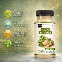 Heilen Biopharm Giloy Powder – For Immunity & Detox Support | Tinospora Cordifolia | Natural Antioxidant | Plant-Based Herbal Supplement – No Preservatives