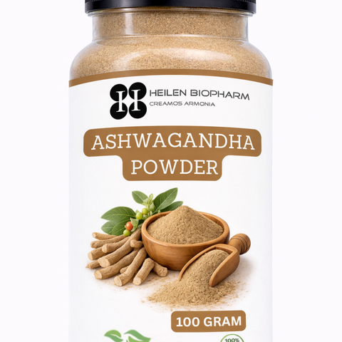 Heilen Biopharm Ashwagandha Powder | Withania Somnifera | Indian Ginseng | For Energy, Stress & Hormonal Balance | Natural Herbal Supplement – No Preservatives
