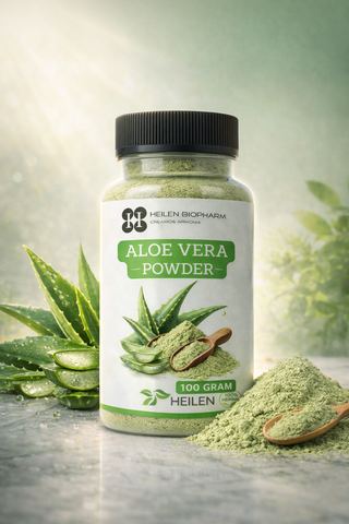 Heilen Biopharm Aloe Vera Leaf Powder – 100% Pure & Natural | For Hair, Skin & Wellness | Sealed Food-Grade Container