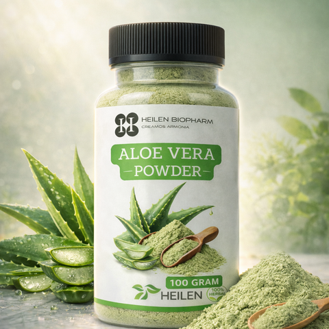 Heilen Biopharm Aloe Vera Leaf Powder – 100% Pure & Natural | For Hair, Skin & Wellness | Sealed Food-Grade Container