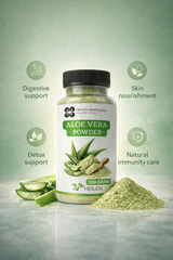Heilen Biopharm Aloe Vera Leaf Powder – 100% Pure & Natural | For Hair, Skin & Wellness | Sealed Food-Grade Container