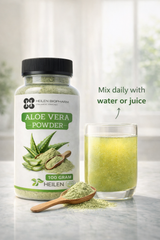 Heilen Biopharm Aloe Vera Leaf Powder – 100% Pure & Natural | For Hair, Skin & Wellness | Sealed Food-Grade Container