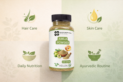 Heilen Biopharm Amla Powder for Skin & Hair Care | Food Grade | Ayurvedic Herbal Powder | Natural Vitamin C Rich | Sulphate & Preservative Free