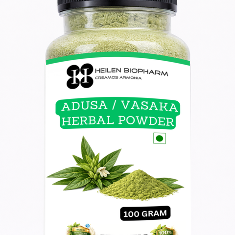 Heilen Biopharm Adusa Leaves Powder | Vasaka (Malabar Nut) | Herbal Supplement for Respiratory & Immune Support | No Preservatives