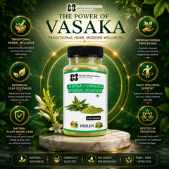 Heilen Biopharm Adusa Leaves Powder | Vasaka (Malabar Nut) | Herbal Supplement for Respiratory & Immune Support | No Preservatives
