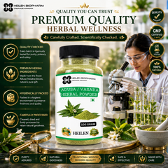 Heilen Biopharm Adusa Leaves Powder | Vasaka (Malabar Nut) | Herbal Supplement for Respiratory & Immune Support | No Preservatives