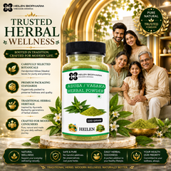 Heilen Biopharm Adusa Leaves Powder | Vasaka (Malabar Nut) | Herbal Supplement for Respiratory & Immune Support | No Preservatives