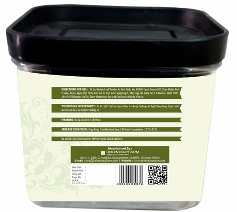 Heilen Biopharm Indigo Leaves Powder for Hair Pack - Hair Growth, Natural Dye & Anti-Dandruff