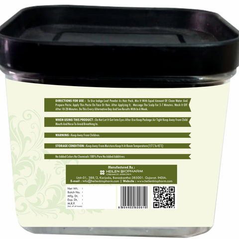 Heilen Biopharm Indigo Leaves Powder for Hair Pack - Hair Growth, Natural Dye & Anti-Dandruff