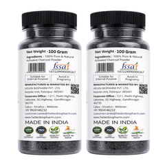 Heilen Biopharm Activated Charcoal Powder for Face packs, teeth whitening etc.