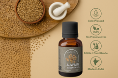 Heilen Biopharm Ajwain Essential Oil (15 ml) | 100% Pure & Natural Edible Food Grade | For Cooking, Digestion & Aromatherapy