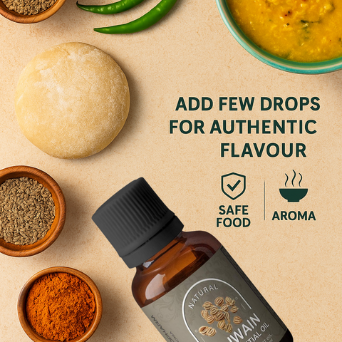 Heilen Biopharm Ajwain Essential Oil (15 ml) | 100% Pure & Natural Edible Food Grade | For Cooking, Digestion & Aromatherapy