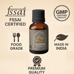 Heilen Biopharm Ajwain Essential Oil (15 ml) | 100% Pure & Natural Edible Food Grade | For Cooking, Digestion & Aromatherapy