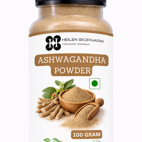 Heilen Biopharm Ashwagandha Powder | Withania Somnifera | Indian Ginseng | For Energy, Stress & Hormonal Balance | Natural Herbal Supplement – No Preservatives