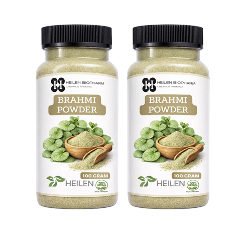 Heilen Biopharm Brahmi Powder | Bacopa Monnieri | For Memory, Focus, Hair & Scalp Health | Food-Grade Herbal Supplement – No Additives