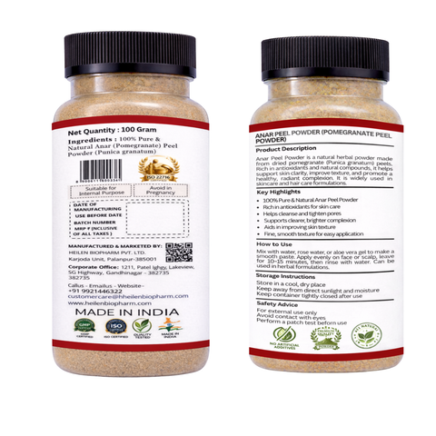 Heilen Biopharm Anar/Pomegranate Peel Powder | Punica Granatum | For Skin Health & Detox | Natural Herbal Supplement – No Preservatives