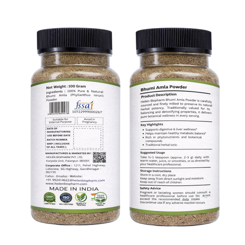 Heilen Biopharm Bhoomi /Bhumi Amla Powder (Phyllanthus Niruri) Promote Digestion, No side Effect