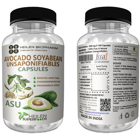 Heilen Biopharm ASU 500 mg | Avocado & Soybean Unsaponifiables | Joint, Cartilage & Mobility Support Supplement