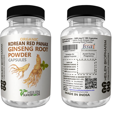 Heilen Biopharm Korean Red Panax Ginseng Root Powder & Capsules.