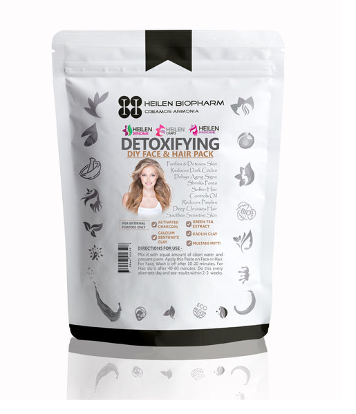 Detoxifying Face Pack (Activated Charcoal & Green Tea Powder with Kaolin Clay, Multani Mitti Clay & Bentonite Clay)